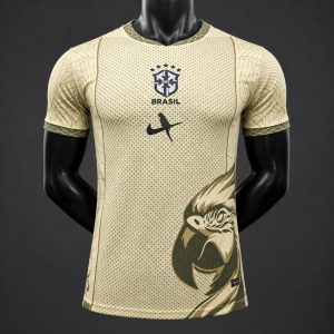Player Version 2026 Brazil Gold with Parrot Graphic Special Edition Jersey - Front