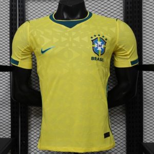 Player Version 2026 Brazil Yellow Geometric Pattern Home Jersey - Front