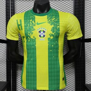 Player Version 2026 Brazil Yellow & Green Vertical Stripe Special Edition Jersey - Front