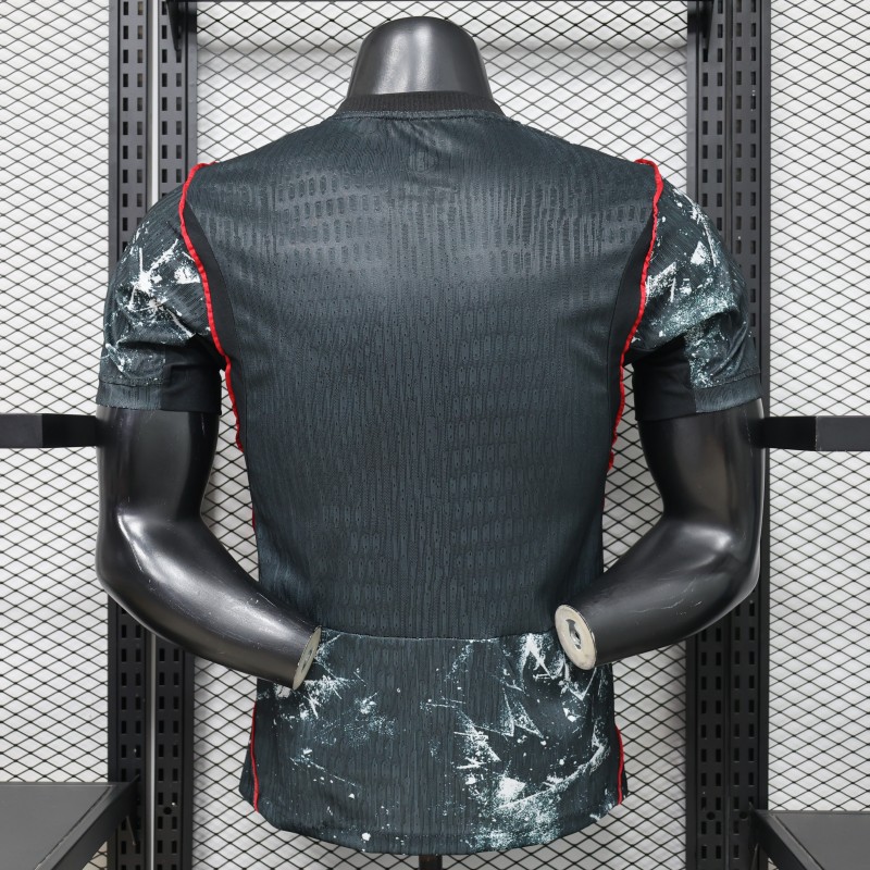 player version 2026 canada third dark grey with shattered ice crystal allover print jersey back Player Version 2026 Canada Third Dark Grey with Shattered Ice Crystal Allover Print Jersey - Back