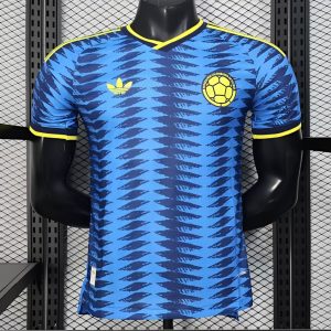 Player Version 2026 Colombia Away Blue with Zigzag Wave Pattern Jersey - Front