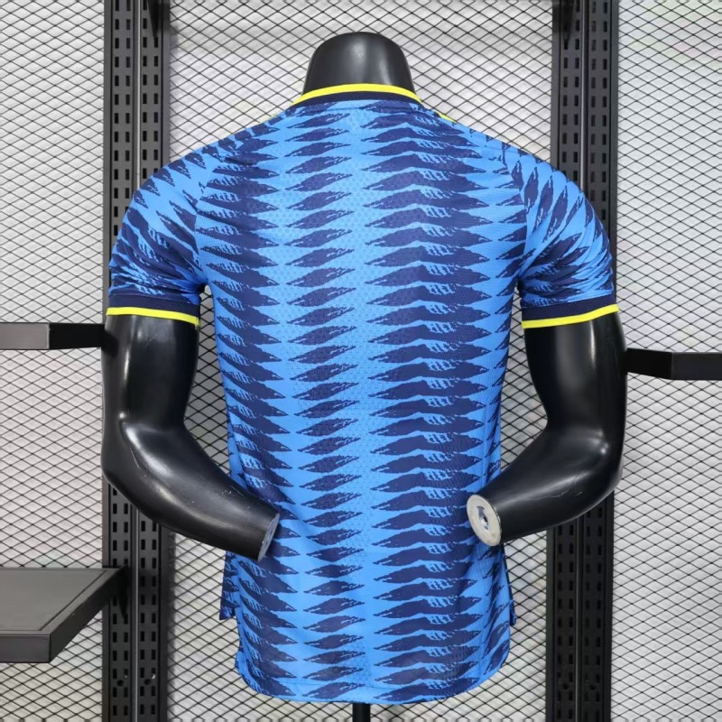 player version 2026 colombia away blue with zigzag wave pattern jersey back Player Version 2026 Colombia Away Blue with Zigzag Wave Pattern Jersey - Back