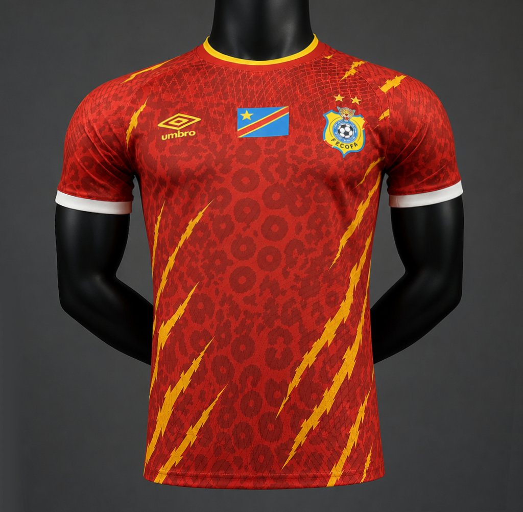 player version 2026 congo third red jersey front Player Version 2026 Congo Third Red Jersey - Front