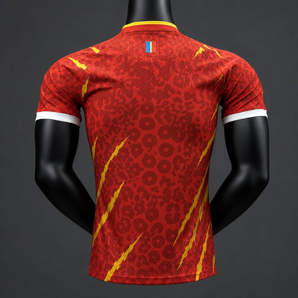 player version 2026 congo third red jersey back Player Version 2026 Congo Third Red Jersey - Back