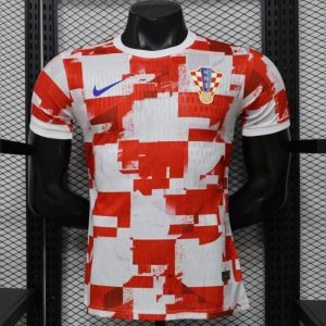 Player Version 2026 Croatia Home Red White with Checkerboard Pattern Jersey - Front