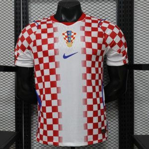 Player Version 2026 Croatia Home White & Red with Gradient Checkerboard Pattern Jersey - Front