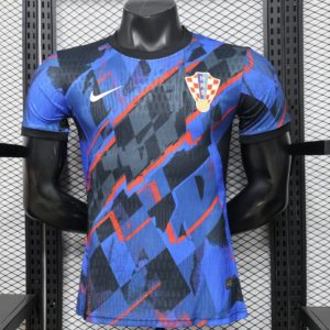 Player Version 2026 Croatia Third Special Edition Blue with Abstract Geometric Brushstroke Pattern Jersey - Front