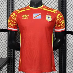 Player Version 2026 DR Congo Away Red Yellow Flame Jersey - Front