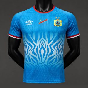 Player Version 2026 DR Congo Home Sky Blue Flame Jersey - Front