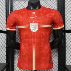 Player Version 2026 England Away Red with Gold Lion Special Edition Jersey - Front