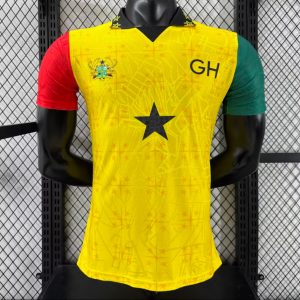 Player Version 2026 Ghana White with Black Star and Yellow Sleeves Jersey - Front