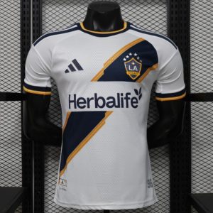 New arrivals Player Version 2026 LA Galaxy Home White with Gold Diagonal Sash Jersey - Front