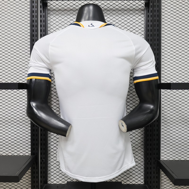 player version 2026 la galaxy home white with gold diagonal sash jersey back Player Version 2026 LA Galaxy Home White with Gold Diagonal Sash Jersey - Back