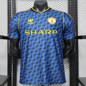 New arrivals Player Version 2026 Manchester United Blue with Black Away Jersey - Front