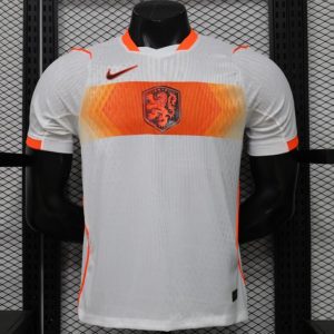 Player Version 2026 Netherlands White with Orange Away Jersey - Front
