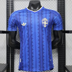 New arrivals Player Version 2026 Sweden Blue with Tonal Chain Stripe Away Jersey - Front