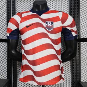 New arrivals Player Version 2026 USA Home Red & White Stripe Jersey - Front