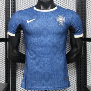 Player Version 2027 Portugal Away Blue with Jacquard Pattern Jersey - Front