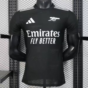Player Version 25 26 Arsenal Black Pre-Match Jersey - Front