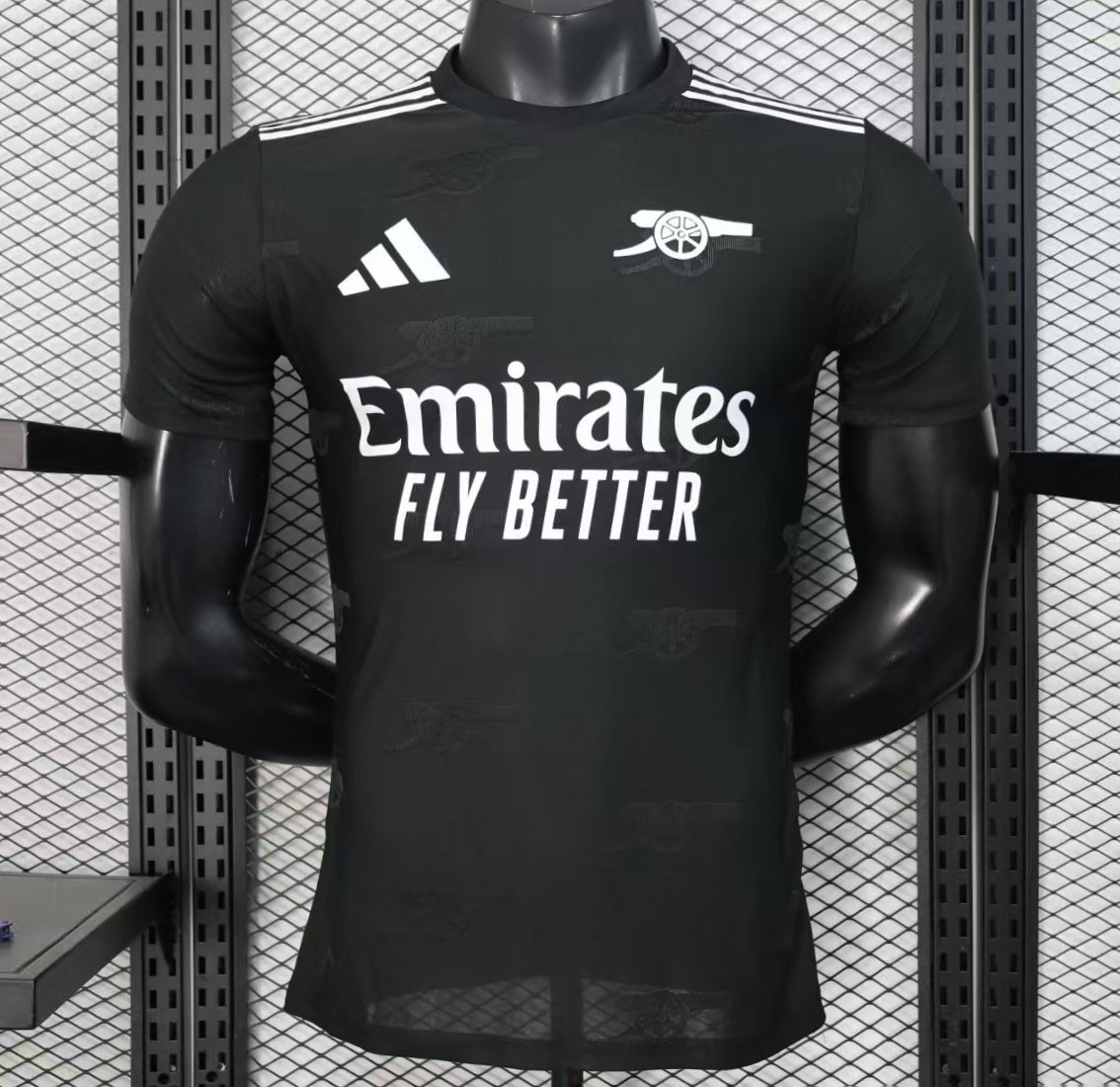 player version 25 26 arsenal black pre match jersey front Player Version 25 26 Arsenal Black Pre-Match Jersey - Front