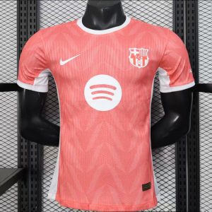 Player Version 25 26 Barcelona Pink with White Trim Jersey - Front