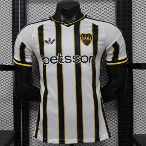 Player Version 25 26 Boca Juniors Away White & Black Vertical Stripes Special Edition Jersey - Front