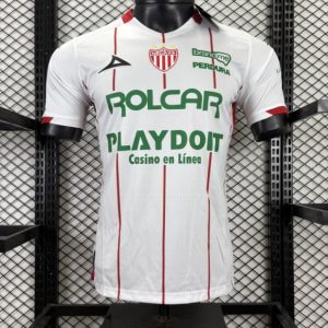 Player Version 25 26 Club Necaxa White with Red Pinstripe Jersey - Front