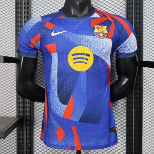 Player Version 25 26 FC Barcelona Blue with Abstract Geometric Pattern Jersey - Front