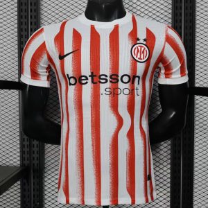Player Version 25 26 Inter Milan Red White Stripe Special Jersey - Front