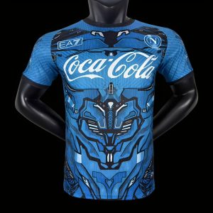 Player Version 25 26 Napoli EA7 Blue with Robotic Armor Pattern Jersey - Front