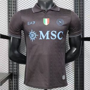 Player Version 25 26 Napoli Third Black Jersey - Front