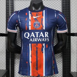 Player Version 25 26 Paris Saint-Germain Navy Blue with Orange Brushstroke Home Jersey - Front