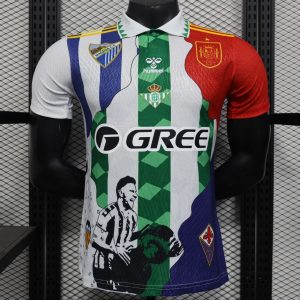 Player Version 25 26 Real Betis Multi-Club White with Colorful Tribute Patchwork Jersey - Front