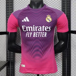 Player Version 25 26 Real Madrid Purple Pink with Geometric Wave Pattern Jersey - Front