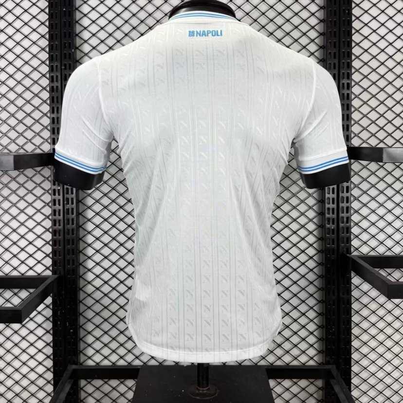 player version 25 26 ssc napoli champion away white jersey back Player Version 25 26 SSC Napoli Champion Away White Jersey - Back