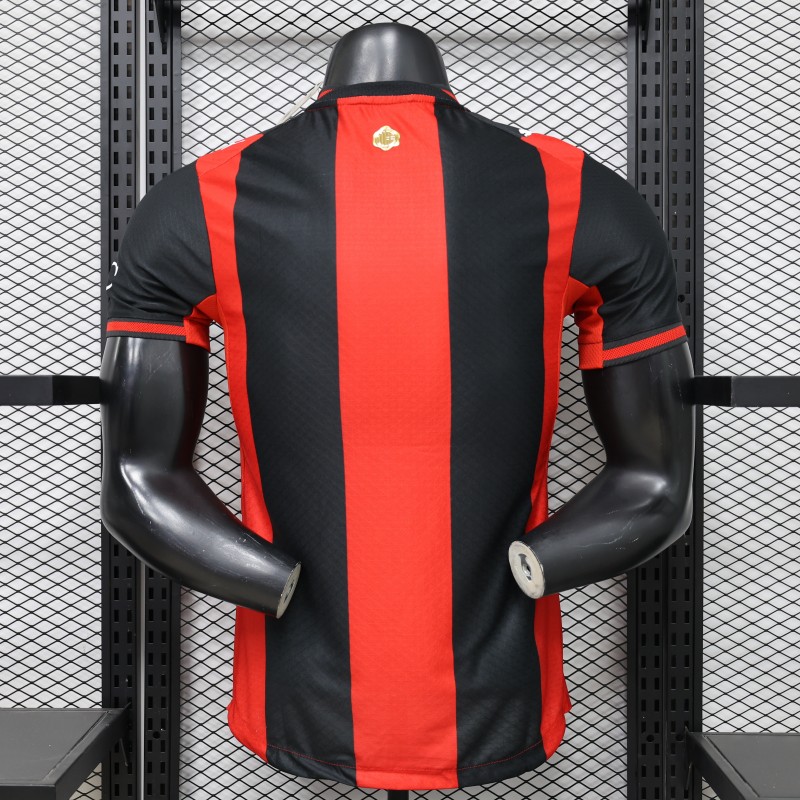 player version 26 27 ac milan red & black vertical stripe home jersey back Player Version 26 27 AC Milan Red & Black Vertical Stripe Home Jersey - Back