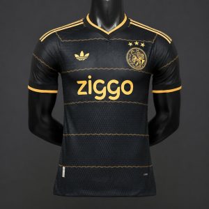 Player Version 26 27 Ajax Black Gold Away Jersey - Front