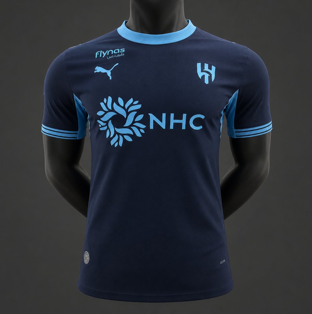 player version 26 27 al hilal home navy blue jersey front Player Version 26 27 Al-Hilal Home Navy Blue Jersey - Front