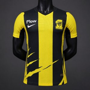 Player Version 26 27 Al-Ittihad Club Yellow & Black Stripes Home Jersey - Front