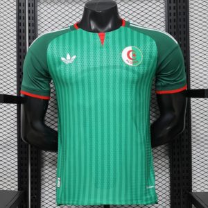 Player Version 26 27 Algeria Away Green with Tonal Vertical Stripe Jersey - Front