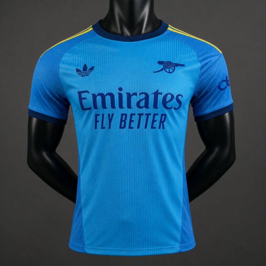 player version 26 27 arsenal away goalkeeper blue jersey front Player Version 26 27 Arsenal Away Goalkeeper Blue Jersey - Front