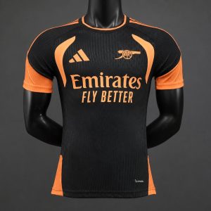 Player Version 26 27 Arsenal Training Black Orange Jersey - Front