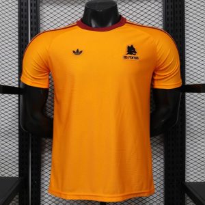 Player Version 26 27 AS Roma x Adidas Originals Orange Special Edition Jersey - Front