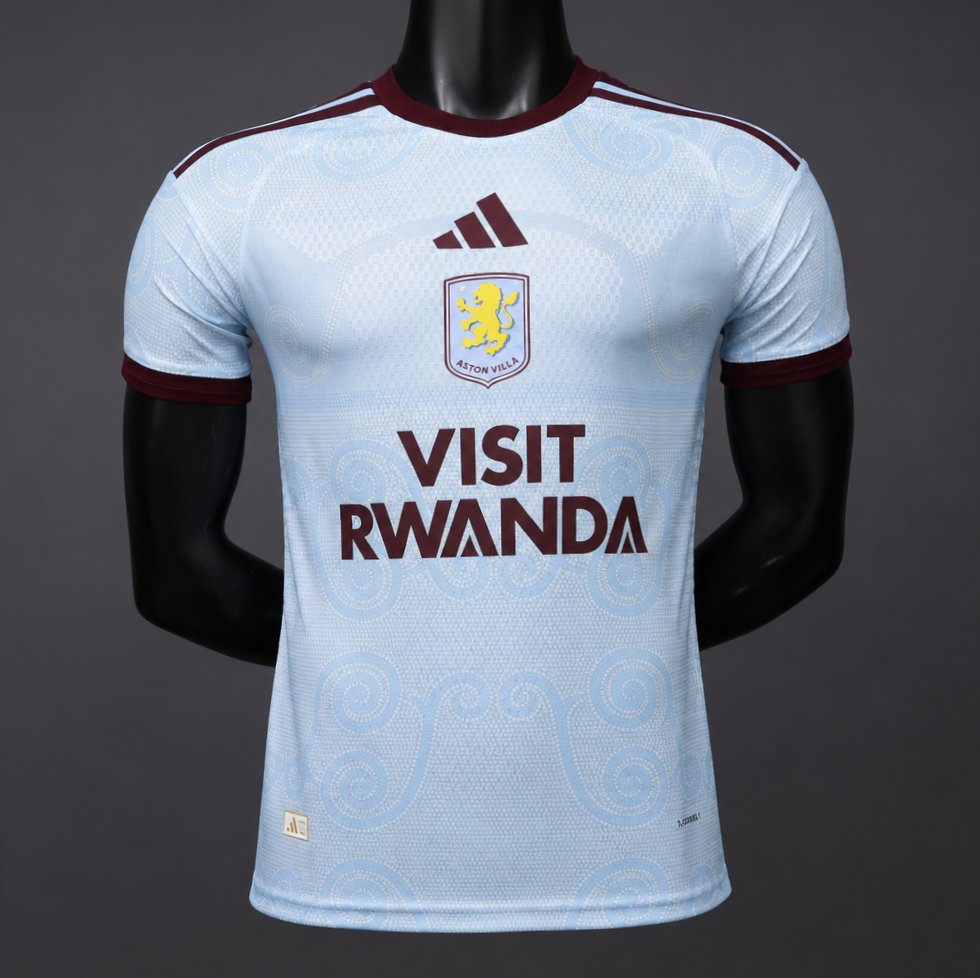 player version 26 27 aston villa away light biue jersey front Player Version 26 27 Aston Villa Away Light Biue Jersey - Front