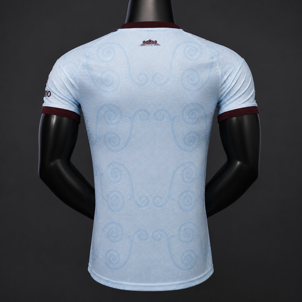 player version 26 27 aston villa away light biue jersey back Player Version 26 27 Aston Villa Away Light Biue Jersey - Back