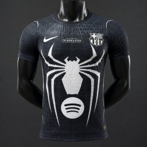 Player Version 26 27 Barcelona x Spider-Man Black Special Edition Jersey - Front