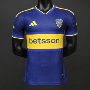 Player Version 26 27 Boca Juniors Home Blue and Yellow Horizontal Band Jersey - Front