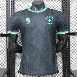 Player Version 26 27 Brazil Charcoal Black & Mint Teal Special Edition Jersey - Front