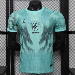 Player Version 26 27 Brazil Mint Green & Black Pattern Special Edition Jersey - Front