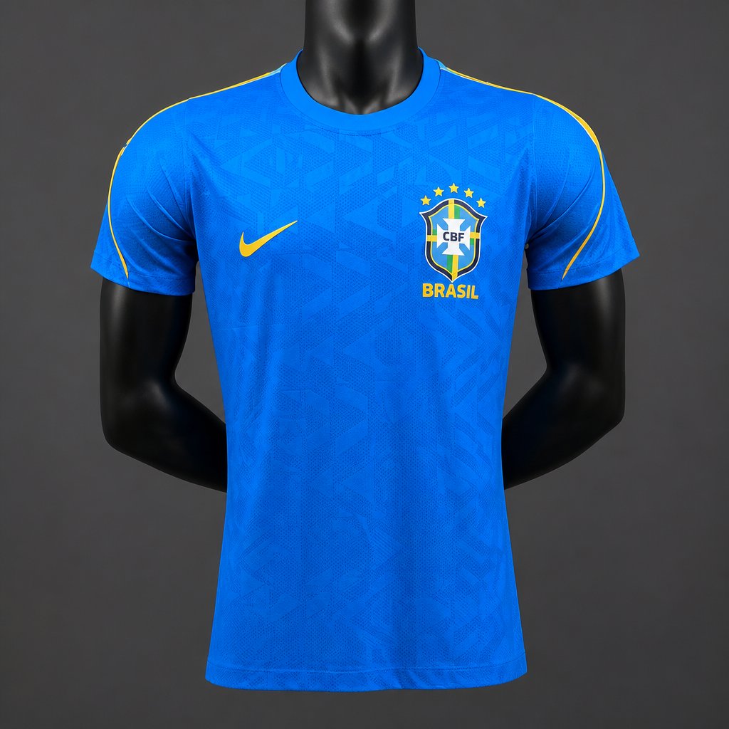 player version 26 27 brazil national team blue training jersey front Player Version 26 27 Brazil National Team Blue Training Jersey - Front